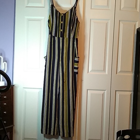 Mlle Gabrielle Other - Jumpsuit plus size navy blue and yellow